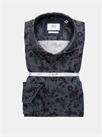 Eterna super soft premium by 1863 mørkeblå Twill print med blomstermotiv skjorte. Slim Fit 3876 18 FS82